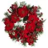 24in. Artificial Poinsettia Wreath 2 24in. Artificial Poinsettia Wreath -Holiday Glow Store nearly natural christmas wreaths 4660 64 1000