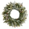24 In. Pre-Lit Snowed Artificial Christmas Wreath With 50 Warm White LED Lights And Pine Cones 1 24 In. Pre-Lit Snowed Artificial Christmas Wreath With 50 Warm White LED Lights And Pine Cones -Holiday Glow Store nearly natural christmas wreaths 4784 64 1000