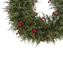 20in. Cedar Berry Artificial Wreath -Holiday Glow Store nearly natural christmas wreaths 4891 4f 1000