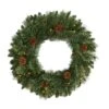 24 In. Pre-Lit Green White-Mountain Pine Artificial Christmas Wreath With 35 LED Lights And Pine Cones -Holiday Glow Store nearly natural christmas wreaths w1112 64 1000