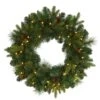 24 In. Pre-Lit Mixed Pine Artificial Christmas Wreath With 35 Clear LED Lights And Pinecones 2 24 In. Pre-Lit Mixed Pine Artificial Christmas Wreath With 35 Clear LED Lights And Pinecones -Holiday Glow Store nearly natural christmas wreaths w1114 64 1000