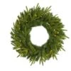 24 In. Pre-Lit Long Pine Artificial Christmas Wreath With 35 Clear LED Lights 1 24 In. Pre-Lit Long Pine Artificial Christmas Wreath With 35 Clear LED Lights -Holiday Glow Store nearly natural christmas wreaths w1115 64 1000
