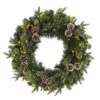 24 In. Pre-Lit Snowed Pinecone Artificial Christmas Wreath With 35 Clear LED Lights -Holiday Glow Store nearly natural christmas wreaths w1118 64 1000