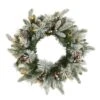20 In. Pre-Lit Flocked Mixed Pine Artificial Christmas Wreath With 50 LED Lights, Pine Cones And Berries 1 20 In. Pre-Lit Flocked Mixed Pine Artificial Christmas Wreath With 50 LED Lights, Pine Cones And Berries -Holiday Glow Store nearly natural christmas wreaths w1129 64 1000