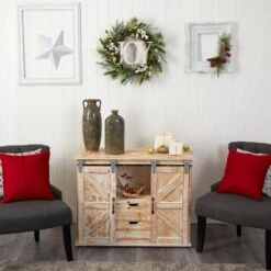 24 In. Unlit Christmas Joy Greenery Holiday Artificial Wreath -Holiday Glow Store nearly natural christmas wreaths w1263 1f 1000