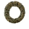 72 In. Pre-Lit LED Giant Flocked Artificial Christmas Wreath With Pinecones, 600 Clear LED Lights -Holiday Glow Store nearly natural christmas wreaths w1282 64 1000