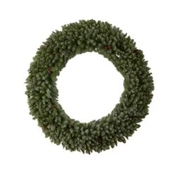 72 In. Prelit LED Giant Flocked Artificial Christmas Wreath With Pinecones, 400 Clear LED Lights 13 72 In. Prelit LED Giant Flocked Artificial Christmas Wreath With Pinecones, 400 Clear LED Lights -Holiday Glow Store nearly natural christmas wreaths w1285 4f 1000