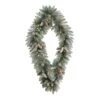 36 In. Prelit LED Geometric Diamond Frosted Artificial Christmas Wreath With Pinecones And 50 Warm White LED Lights -Holiday Glow Store nearly natural christmas wreaths w1293 64 1000