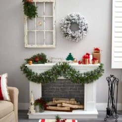 20 In. Prelit LED Flocked Artificial Christmas Wreath With 35 Warm White LED Lights -Holiday Glow Store nearly natural christmas wreaths w1304 fa 1000