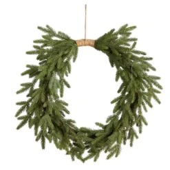 24 In. Prelit Holiday Pine Artificial Christmas Wreath Cascading -Holiday Glow Store nearly natural christmas wreaths w1317 4f 1000
