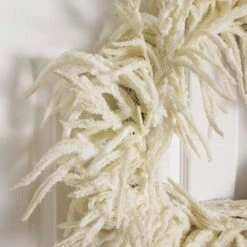 24 In. Artificial Real Touch White Norfolk Island Pine Wreath With Natural Look 12 24 In. Artificial Real Touch White Norfolk Island Pine Wreath With Natural Look -Holiday Glow Store nearly natural christmas wreaths w1403 1f 1000