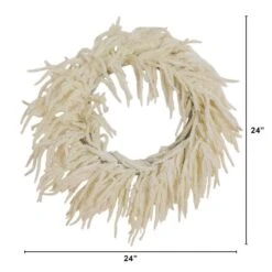 24 In. Artificial Real Touch White Norfolk Island Pine Wreath With Natural Look 11 24 In. Artificial Real Touch White Norfolk Island Pine Wreath With Natural Look -Holiday Glow Store nearly natural christmas wreaths w1403 c3 1000