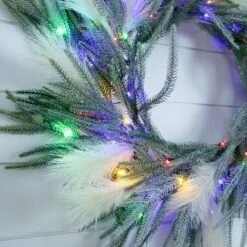 24 In. Artificial Balsam Fir Pine And Pampas Wreath With 50-Color Changing LED Lights 28 24 In. Artificial Balsam Fir Pine And Pampas Wreath With 50-Color Changing LED Lights -Holiday Glow Store nearly natural christmas wreaths w1405 44 1000