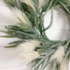 24 In. Artificial Balsam Fir Pine And Pampas Wreath With 50-Color Changing LED Lights 26 24 In. Artificial Balsam Fir Pine And Pampas Wreath With 50-Color Changing LED Lights -Holiday Glow Store nearly natural christmas wreaths w1405 4f 1000