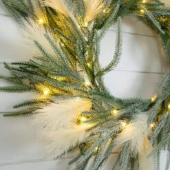 24 In. Artificial Balsam Fir Pine And Pampas Wreath With 50-Color Changing LED Lights 30 24 In. Artificial Balsam Fir Pine And Pampas Wreath With 50-Color Changing LED Lights -Holiday Glow Store nearly natural christmas wreaths w1405 76 1000