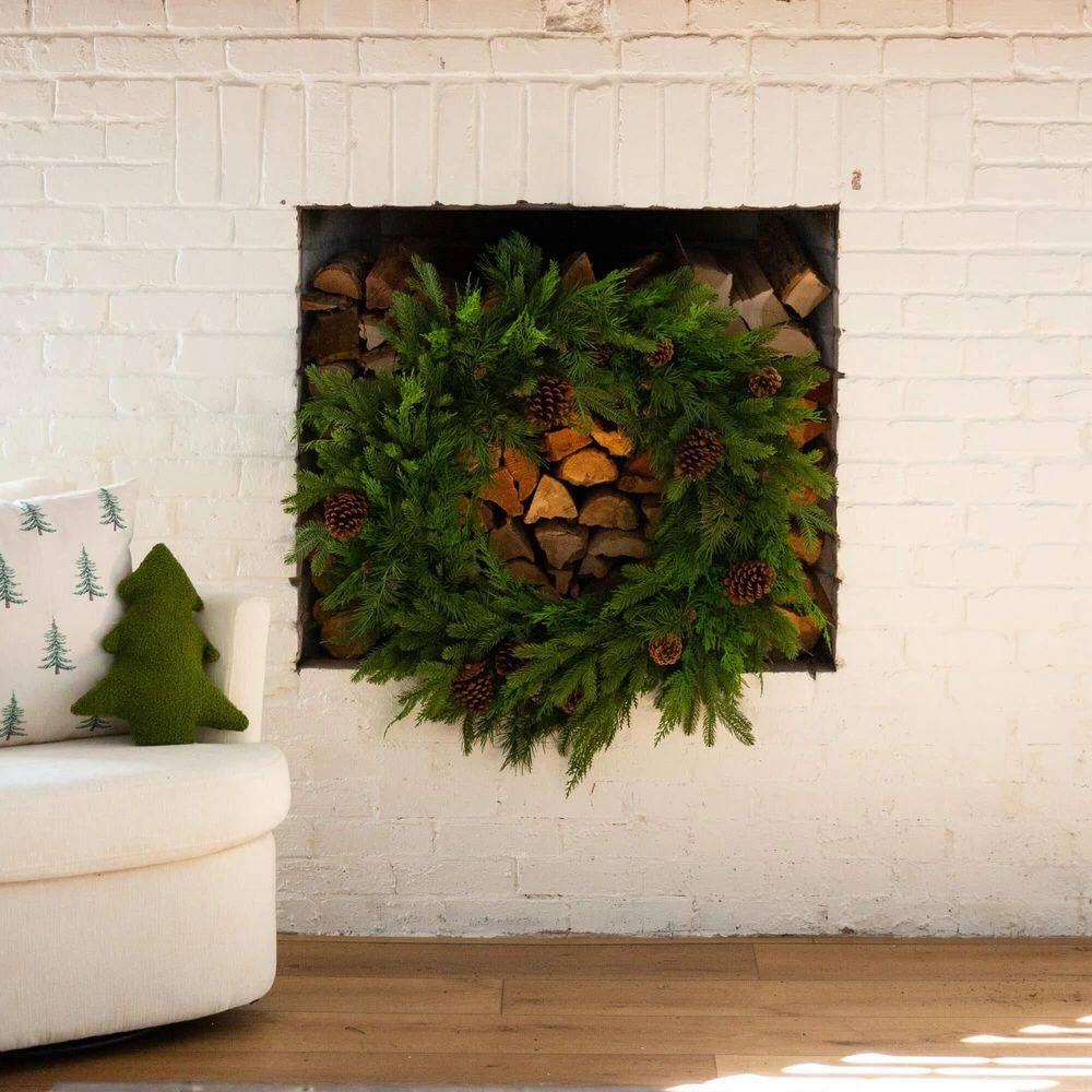 30 In. Artificial Norfolk Mixed Pine Wreath With Pinecones 9 30 In. Artificial Norfolk Mixed Pine Wreath With Pinecones - Image 7