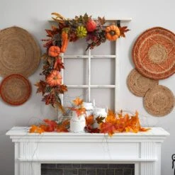 54 In. Pumpkin And Gourd Garland -Holiday Glow Store nearly natural fall garlands 4938 31 1000