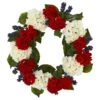 21in. Artificial Unlit Artificial Holiday Wreath With Geranium And Blue Berry -Holiday Glow Store nearly natural fall wreaths 4324 64 1000