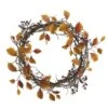 19 In. Harvest Leaf Berries And Twig Artificial Wreath -Holiday Glow Store nearly natural fall wreaths 4471 64 1000