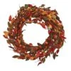 20 In. Harvest Leaf And Mini Pumpkin Artificial Wreath -Holiday Glow Store nearly natural fall wreaths 4472 64 1000