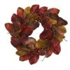 24 In. Harvest Magnolia Leaf And Berries Artificial Wreath 1 24 In. Harvest Magnolia Leaf And Berries Artificial Wreath -Holiday Glow Store nearly natural fall wreaths 4496 64 1000