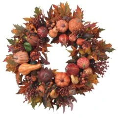 28in. Artificial Harvest Wreath -Holiday Glow Store nearly natural fall wreaths 4648 1f 1000
