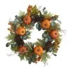 24 In. Fall Pumpkins, Pine Cones And Berries Artificial Wreath -Holiday Glow Store nearly natural fall wreaths 4701 64 1000