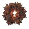 30in. Artificial Wreath With Autumn Maple Leaves -Holiday Glow Store nearly natural fall wreaths 4908 64 1000