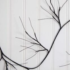 6.5ft. Pre-Lit Artificial Halloween Black Twig Garland With 48 Purple LED Lights -Holiday Glow Store nearly natural halloween garland w1379 44 1000