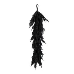 4ft. Artificial Real Touch Halloween Black Norfolk Island Pine Garland With Natural Look -Holiday Glow Store nearly natural halloween garland w1381 1f 1000