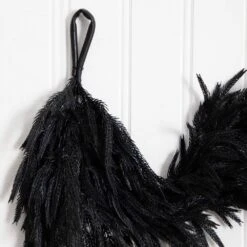 4ft. Artificial Real Touch Halloween Black Norfolk Island Pine Garland With Natural Look -Holiday Glow Store nearly natural halloween garland w1381 fa 1000