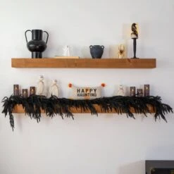 6ft. Artificial Real Touch Halloween Black Norfolk Island Pine Garland With Natural Look -Holiday Glow Store nearly natural halloween garland w1382 31 1000