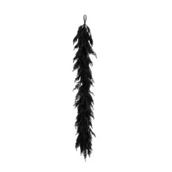 6ft. Artificial Real Touch Halloween Black Norfolk Island Pine Garland With Natural Look -Holiday Glow Store nearly natural halloween garland w1382 4f 1000