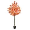 6 Ft. Orange Autumn Maple Artificial Tree -Holiday Glow Store nearly natural indoor fall decorations t2797 og 64 1000