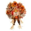 30 In. Orange Scarecrow Fall Artificial Autumn Wreath With Sunflower, Pumpkin And Decorative Bows 2 30 In. Orange Scarecrow Fall Artificial Autumn Wreath With Sunflower, Pumpkin And Decorative Bows -Holiday Glow Store nearly natural indoor fall decorations w1192 64 1000