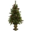 4 Ft. Artificial Christmas Tree With Berries, Pine Cones, LED Lights And Decorative Urn 1 4 Ft. Artificial Christmas Tree With Berries, Pine Cones, LED Lights And Decorative Urn -Holiday Glow Store nearly natural pre lit christmas trees 5371 64 1000