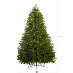 6 Ft. Pre-lit Cambridge Spruce Flat Back Artificial Christmas Tree With 350 Warm White Multifunction LED Lights -Holiday Glow Store nearly natural pre lit christmas trees t1438 c3 1000