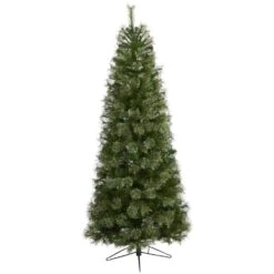 6.5 Ft. Pre-lit Cashmere Slim Artificial Christmas Tree With 350 Warm White Lights -Holiday Glow Store nearly natural pre lit christmas trees t1445 4f 1000
