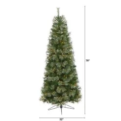 6.5 Ft. Pre-lit Cashmere Slim Artificial Christmas Tree With 350 Warm White Lights -Holiday Glow Store nearly natural pre lit christmas trees t1445 c3 1000