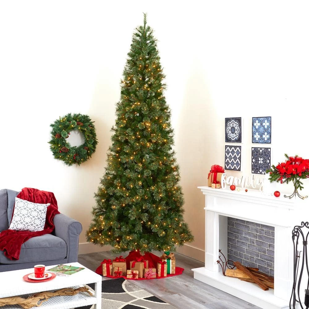 10 Ft. Pre-lit Cashmere Slim Artificial Christmas Tree With 750 Warm White Lights 4 10 Ft. Pre-lit Cashmere Slim Artificial Christmas Tree With 750 Warm White Lights - Image 2