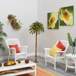 5 Ft. Pre-lit Christmas Palm Artificial Tree With 150 Warm White LED Lights -Holiday Glow Store nearly natural pre lit christmas trees t1451 76 1000