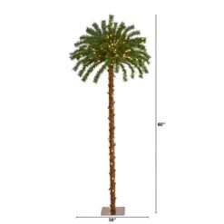 5 Ft. Pre-lit Christmas Palm Artificial Tree With 150 Warm White LED Lights -Holiday Glow Store nearly natural pre lit christmas trees t1451 c3 1000