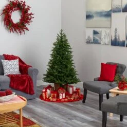 5 Ft. Pre-lit Cambridge Fir Artificial Christmas Tree With 300 Clear Warm Multi-Function LED Lights -Holiday Glow Store nearly natural pre lit christmas trees t1478 76 1000