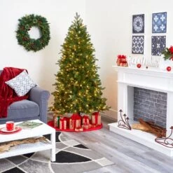 6 Ft. Pre-Lit Vienna Fir Artificial Christmas Tree With 400 Warm White Lights -Holiday Glow Store nearly natural pre lit christmas trees t1485 76 1000