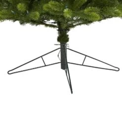 8 Ft. Pre-lit Slim Virginia Spruce Artificial Christmas Tree With 600 Warm White Multifunction LED Lights -Holiday Glow Store nearly natural pre lit christmas trees t1492 fa 1000