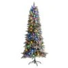 6.5 Ft. Pre-lit Flocked British Columbia Fir Artificial Christmas Tree In Planter With 75 Multi-Color Globe Bulbs 2 6.5 Ft. Pre-lit Flocked British Columbia Fir Artificial Christmas Tree In Planter With 75 Multi-Color Globe Bulbs -Holiday Glow Store nearly natural pre lit christmas trees t1576 64 1000