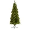 6.5 Ft. Pre-Lit Green Valley Pine Artificial Christmas Tree With 300 Warm White LED Lights -Holiday Glow Store nearly natural pre lit christmas trees t1598 64 1000