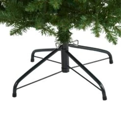 6 Ft. Pre-Lit Slim Green Mountain Pine Artificial Christmas Tree With 250 Clear LED Lights -Holiday Glow Store nearly natural pre lit christmas trees t1600 1f 1000