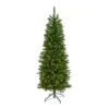 6 Ft. Pre-Lit Slim Green Mountain Pine Artificial Christmas Tree With 250 Clear LED Lights -Holiday Glow Store nearly natural pre lit christmas trees t1600 64 1000