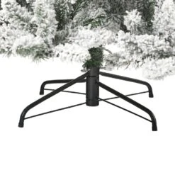 7.5 Ft. Pre-Lit Flocked Livingston Fir Artificial Christmas Tree With Pine Cones And 500 Clear Warm LED Lights -Holiday Glow Store nearly natural pre lit christmas trees t1613 fa 1000